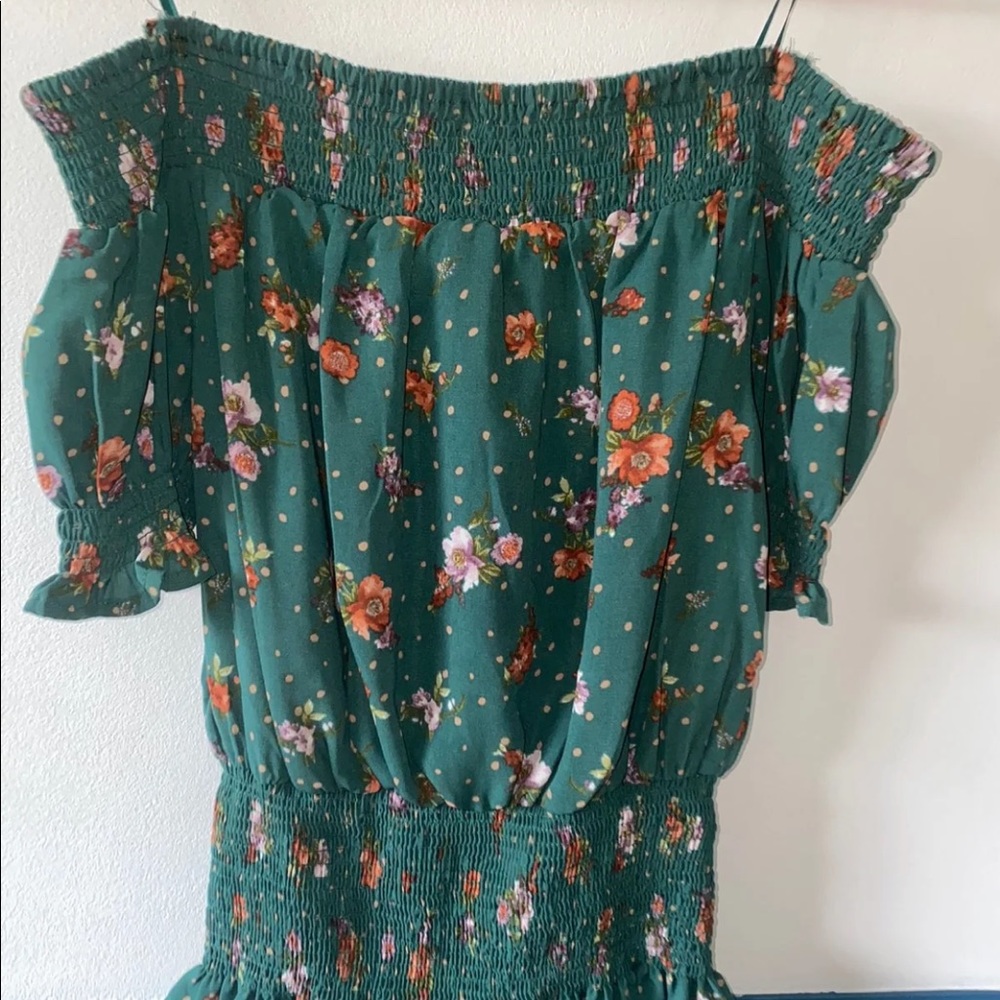 Papaya - Smocked Off Shoulder Floral Blouse